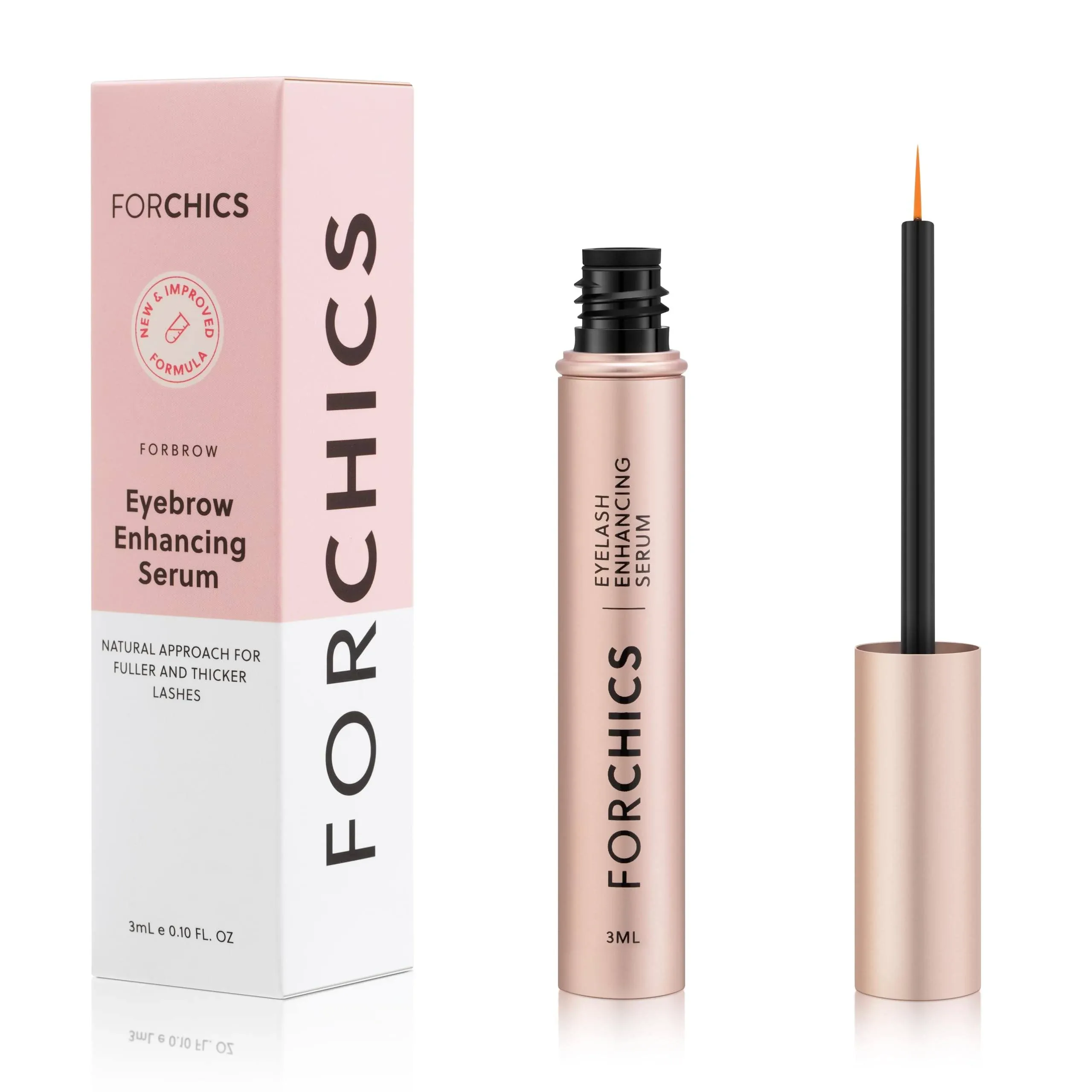 ForLash by ForChics: 2 Pack Ultimate Eyelash Hormone-Free Growth Serum for Enhanced Fuller, Thicker, Longer Lashes - Regrowth Booster, Organic Formula, Vegan & Cruelty-Free