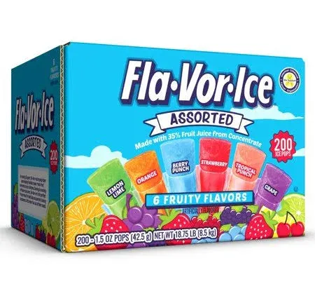 Fla-Vor-Ice Plus Giant Pops 200 Count