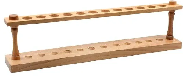 EISCO Wooden Test Tube Rack - Holds 12 Tubes up to 22mm Diameter - Test Tube Holder, Crochet Hook Stand, Spice Rack