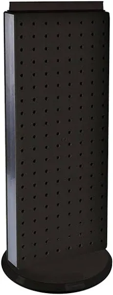 Azar Displays, 700508-BLK, Rotating Pegboard Display, Revolving Jewelry Organizer Stand, Retail Display for Accessories, Trade Show Booth Stand, Craft Shows, Counter Peg Board, Black, 8" x 20"