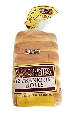 Country Kitchen Frankfurter Rolls for Hot Dogs or Maine Lobster - Pack of 12 or 24 Count