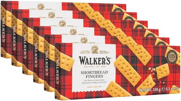 Walker’s All-Butter Shortbread - 8-Count Box (Pack of 6) - 6 Boxes Fingers