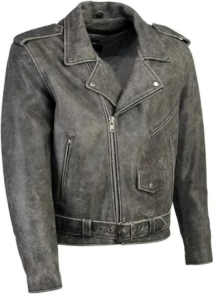 Xelement B7149 Men's 'Sliver' Distressed Gray Classic Motorcycle