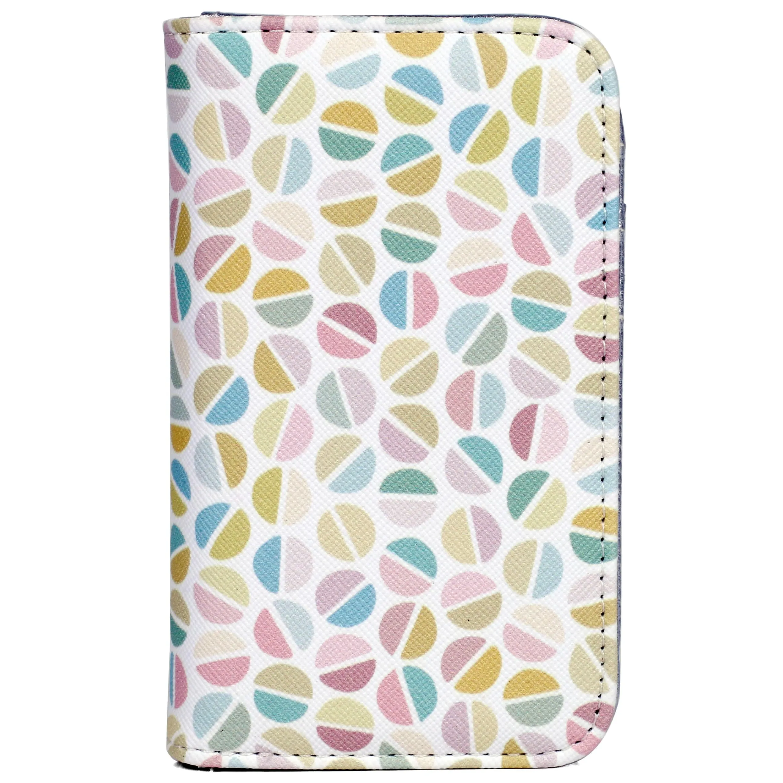 Julia Buxton Women's Split Polka Dot Print Vegan Leather Snap Card Case