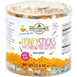 Breitsamer Honig Raw Honey Sticks, 0.28 oz, 80 Sticks/Tub