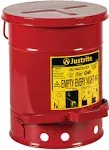 Justrite Oily Waste Can-Red-6 Gallon