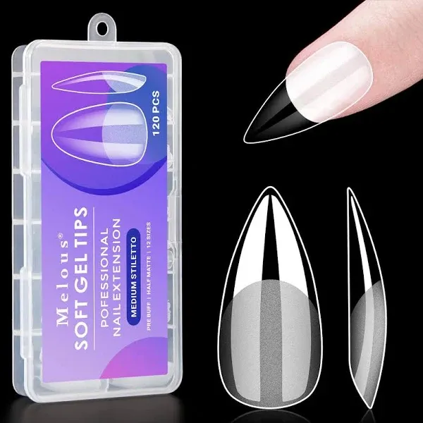 Melous Medium Stiletto Gel False Nail Tips