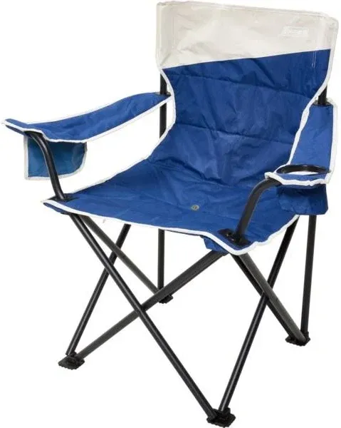 Coleman Portable Camping Chair Big Tall Quad II Outdoor Chair W/Cup Holder, Gray