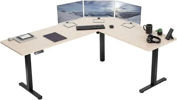 Vivo Height Adjustable 75 x 63 inch Corner Stand Up Desk