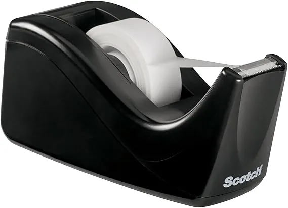 Scotch Desktop Tape Dispenser, Black Two-Tone, 1 Dispenser/Pack (C60-BK)