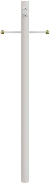 8 ft. Bronze Outdoor Direct Burial Lamp Post with Cross Arm and Grounded Conveni