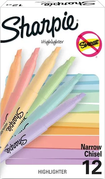 Sharpie Pocket Highlighters Assorted Chisel Tip Pack of 12