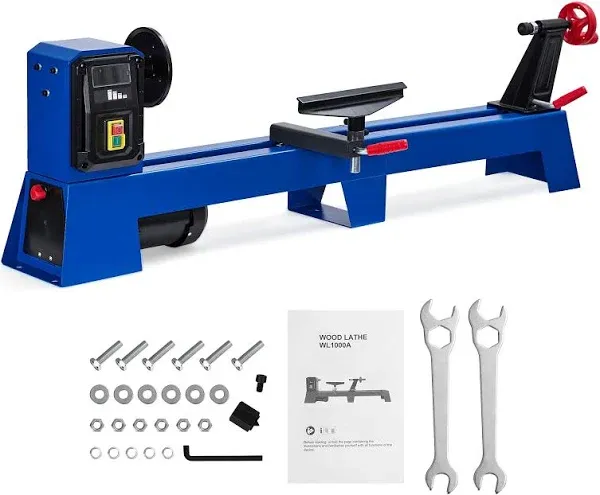 Wood Lathe, 14" x 40" Benchtop Wood Lathe Machine 0.5 HP Infinitely Variable Speed 1040-2980 RPM, Wood Turning Lathe Machine with Wrench & 2 Chisels for Woodworking, Woodturning