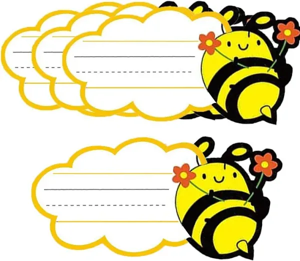 48pcs Bee Name Plates Tags for Classroom Teacher Nameplates for Classroom Desks