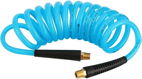 WYNNsky 1/4''×10ft Recoil PU Air Hose, Air Compressor Hose with Swivel Fittings and Bend Restrictors