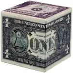 banquetbar Speed Cube 3x3 One-Dollar Notes/Bill Back Pattern Magic Cube Puzzle,IQ Games Puzzles Relief Effect Kids Adult Toys,5.6cm/2.2"