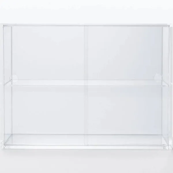 MUJI Acrylic collection stand with sliding door, small W25.2 x D8.4 x H18.4 cm