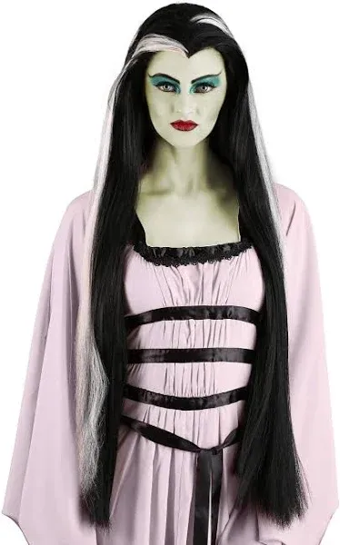 Fun Costumes Women's Transylvania Black Wig with White Streaks Standard