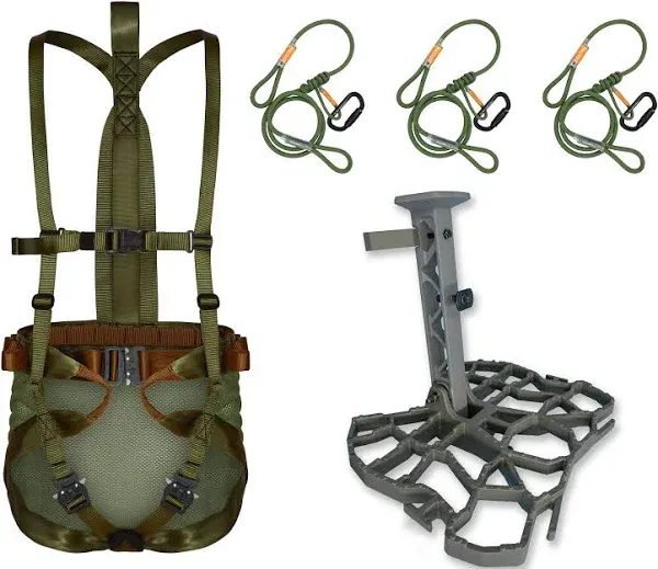 XOP Complete Tree Saddle Hunting System - Includes Aluminum Tree Saddle Platform, Mondo Saddle Harness and Carrying Bag