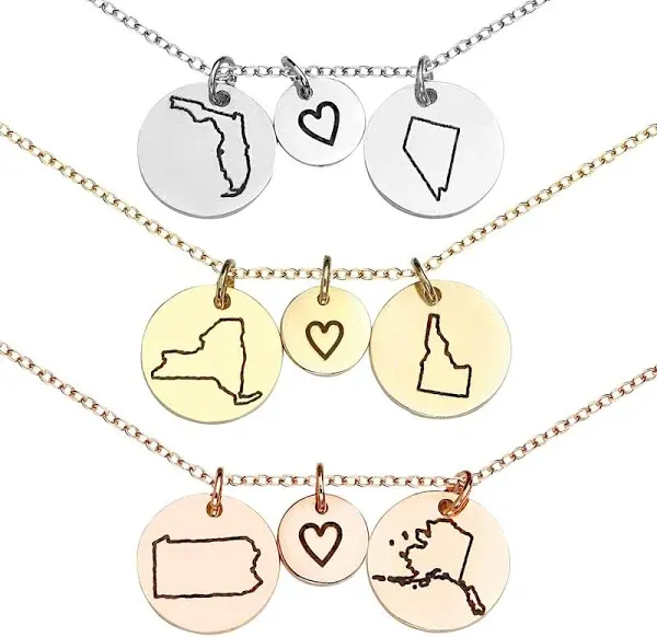 Women's Long Distance Friendship Necklace