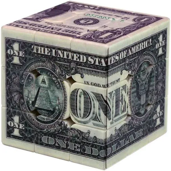 Speed Cube 3x3x3 One Dollar Notes Pattern Magic Cube Puzzle,Game Puzzles for Adult,Kids Toy