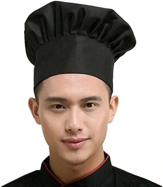 Hyzrz Chef Hat Adult Adjustable Elastic Baker Kitchen Cooking Chef Cap for Adult/Kids