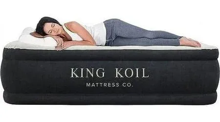 King Koil Luxury Twin Air Mattress with Built-in High Speed Pump for Camping