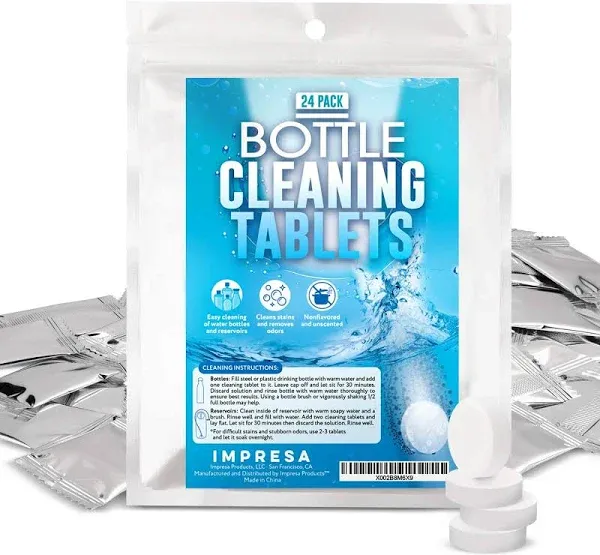 24 Pack Tablets Water Bottle & Reservoir Cleaning Tabs