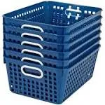 Really Good Stuff Large Basket - Navy, 6 Pack by Really Good Stuff