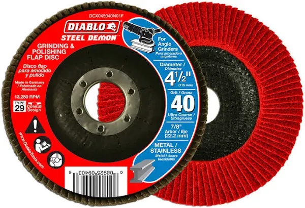  DIABLO Steel Demon Grinding Polishing Flap Disc Type 29 Conical 4-1/2&#034; 80 Grit