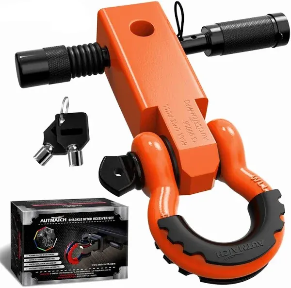 AUTOBOTS Shackle Hitch Receiver 2" 45,000 Lbs Break Strength Heavy Duty Receiver with 5/8" Screw Pin