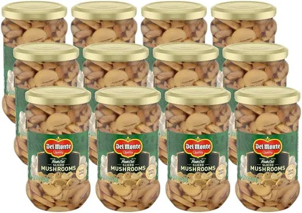 Del Monte® Mushrooms Slices 6 oz. Jar, 12 Pack