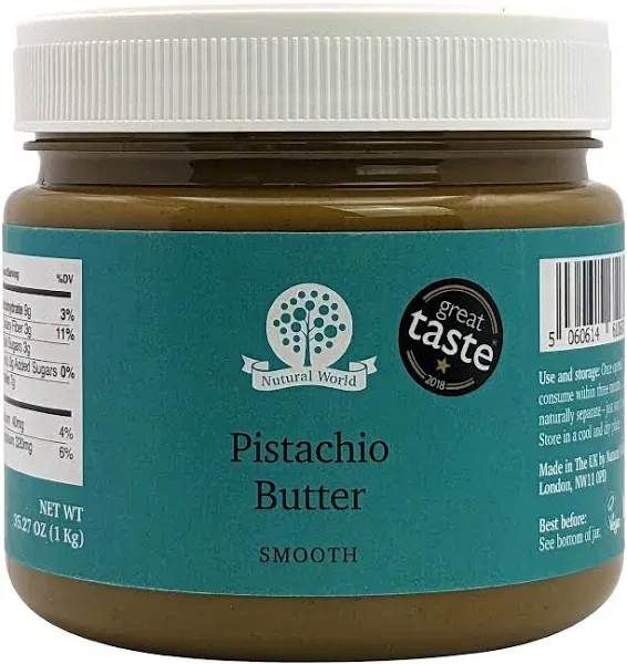 Nutural World - Smooth Pistachio Butter 6 oz (170g) -  Great Taste Award Winner