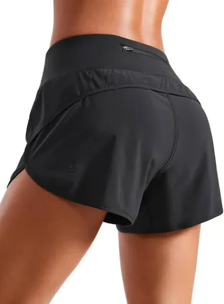 CRZ Yoga Women's Mid Waisted Running Shorts