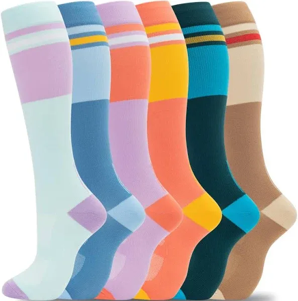 fenglaoda Compression Socks For Women Men Support Circulation 6 Pairs Socks For Nurse