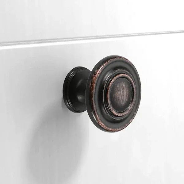 Amerdeco Hardware 10 Pack K0002ORB Oil Rubbed Bronze Cupboard Drawer Knobs Kitchen Cabinet Knobs Door Handles Single Hole Cabinet T Bar Handles