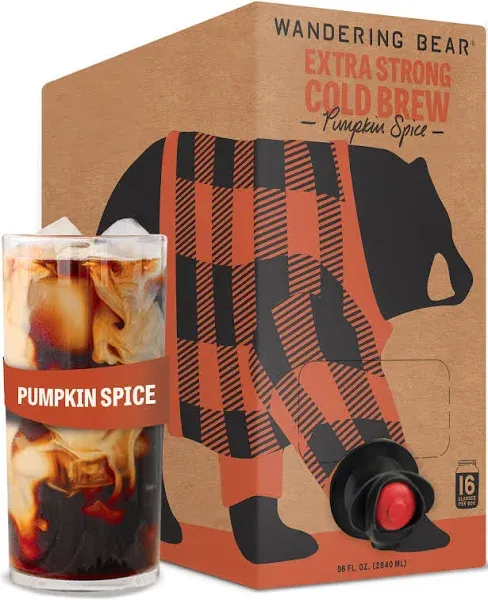 Wandering Bear Extra Strong Cold Brew Coffee, Pumpkin Spice, Carton