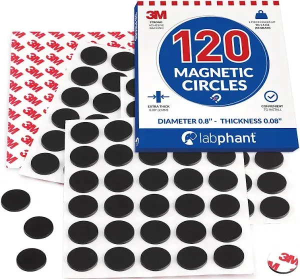 Round Magnets with Adhesive Backing, 120 Pieces Magnet Circles (Diameter 0.8’” X