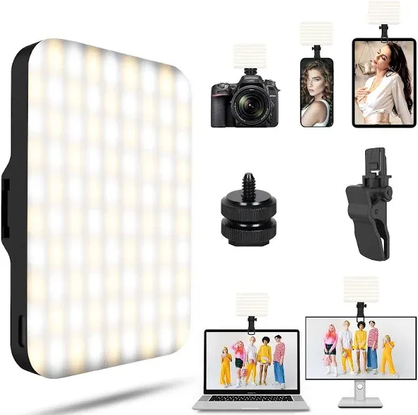 Selfie Light - BANSINE USB-Rechargeable LED Phone Light - Portable Photo Light with 97+ CRI, Up to 6500K Color Temperature Phone Light for Selfie, Zoom Conference, Video, Makeup and Live Stream