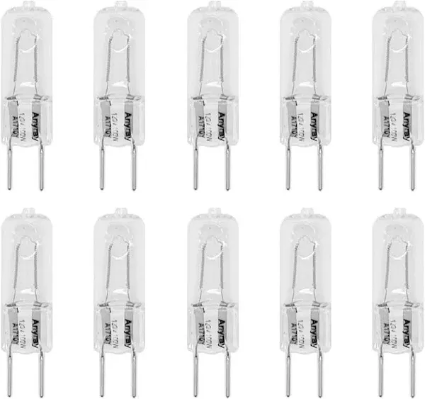 Anyray A1710Y (10)-Bulbs G8 100W 100 Watt 130V Halogen T4 Light G8 Bulbs 120V GY8.6 lamps