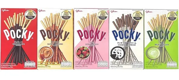 Pocky Biscuit Stick 5 Flavor Variety Pack Pack of 5 Total 7.2 oz - Classic Flavors