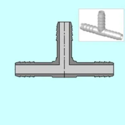 Durable Spears 1401 Series Gray PVC Tee Fitting, 2&#034; x 1-1/2&#034; for Flexible Tubing