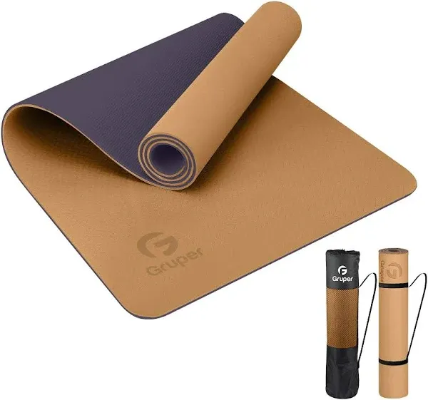 Gruper Yoga Mat Non Slip Eco Friendly Fitness Exercise Mat with Carrying Strap,Pro Yoga Mats for Women,Workout Mats for Home