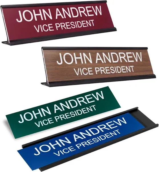 ExcelMark 2" x 8" Custom Engraved Name Plate with Square Corners