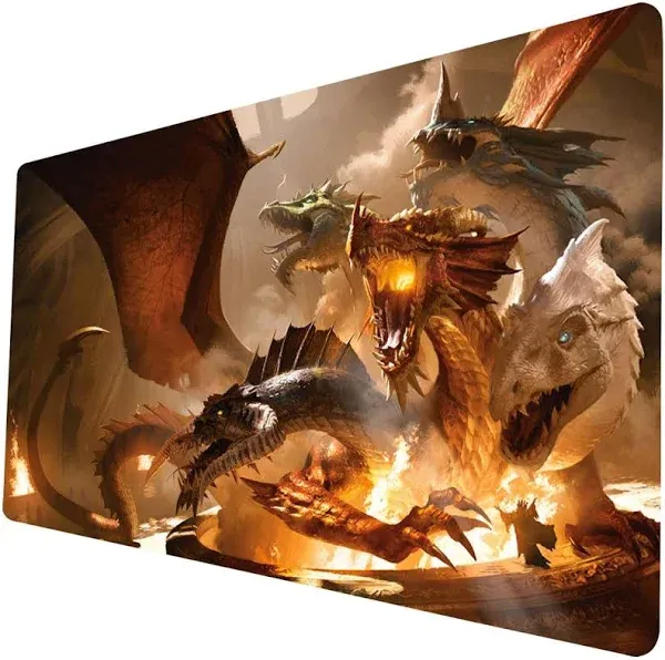 Dragon TCG Playmat, 24 x 14 inches Game Mat for MTG DTCG CCG RPG Trading Card Inked Game Playmats Smooth Surface Battle Game Rubber Collection