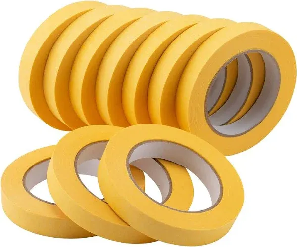 10Pack Automotive Refinish Masking Tape Yellow 18mmx55m Cars Vehicles Body Paint