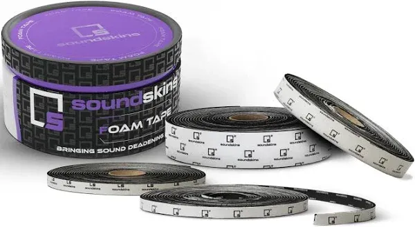 SSK-Tape Closed Cell Acoustic Foam Tape - 10.8sqft. from 4 Rolls (2", 1" 0.5" Wide) - Rattel Reduction and Optimum Durability