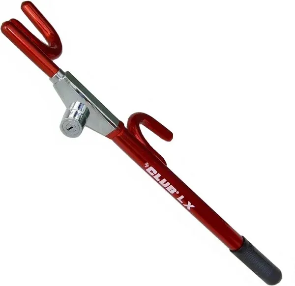 Winner International The Club 1100 LX Series Steering Wheel Lock, Red, Large