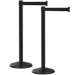 Visiontron Prime 10' Long Retractable Belt Stanchion 2 Pack, 40” Tall Steel SEL