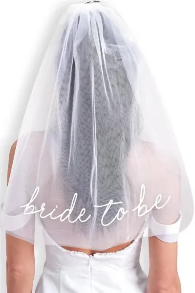 Bride to Be Embroidered Veil